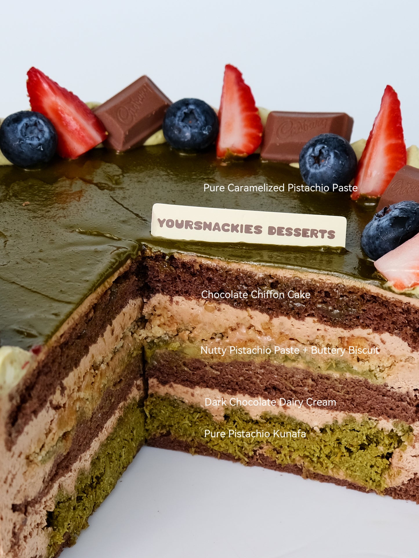 Dubai Pistachio Dark Chocolate Cake