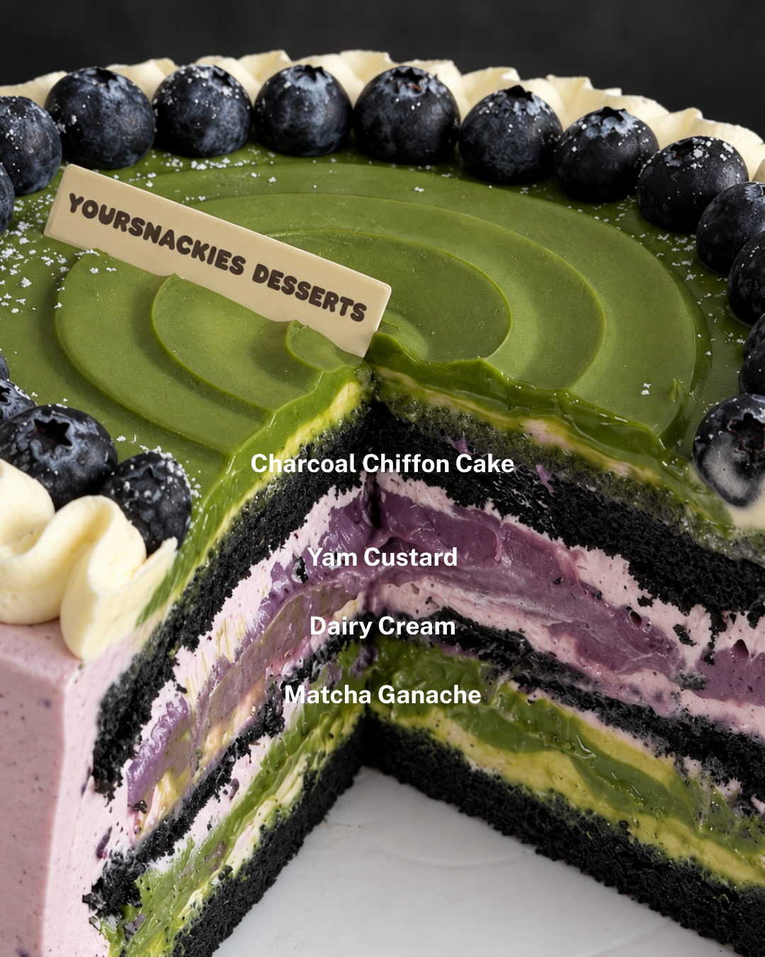 Matcha Yam Milky Cake