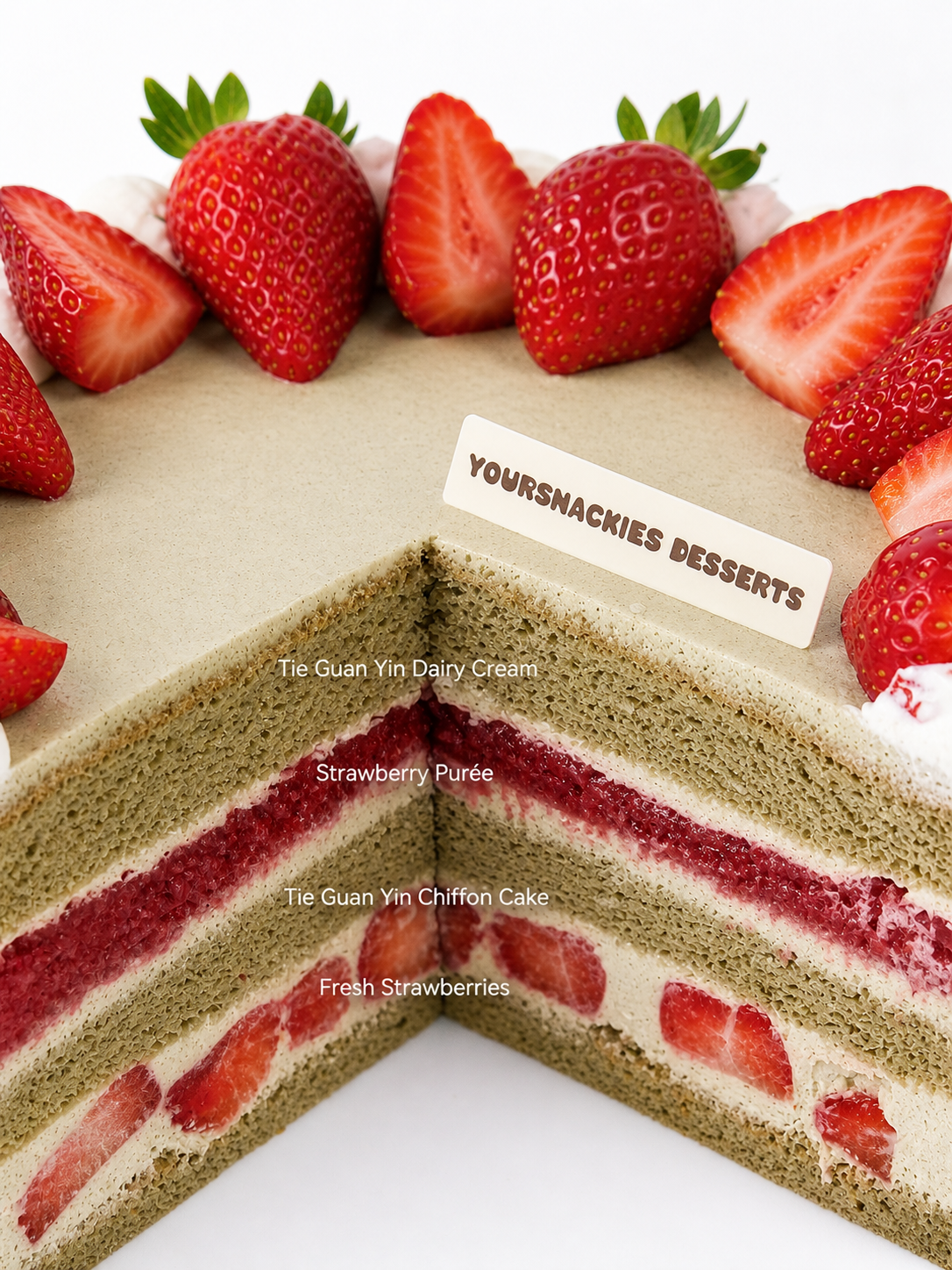 Tie Guan Yin Strawberry Cake