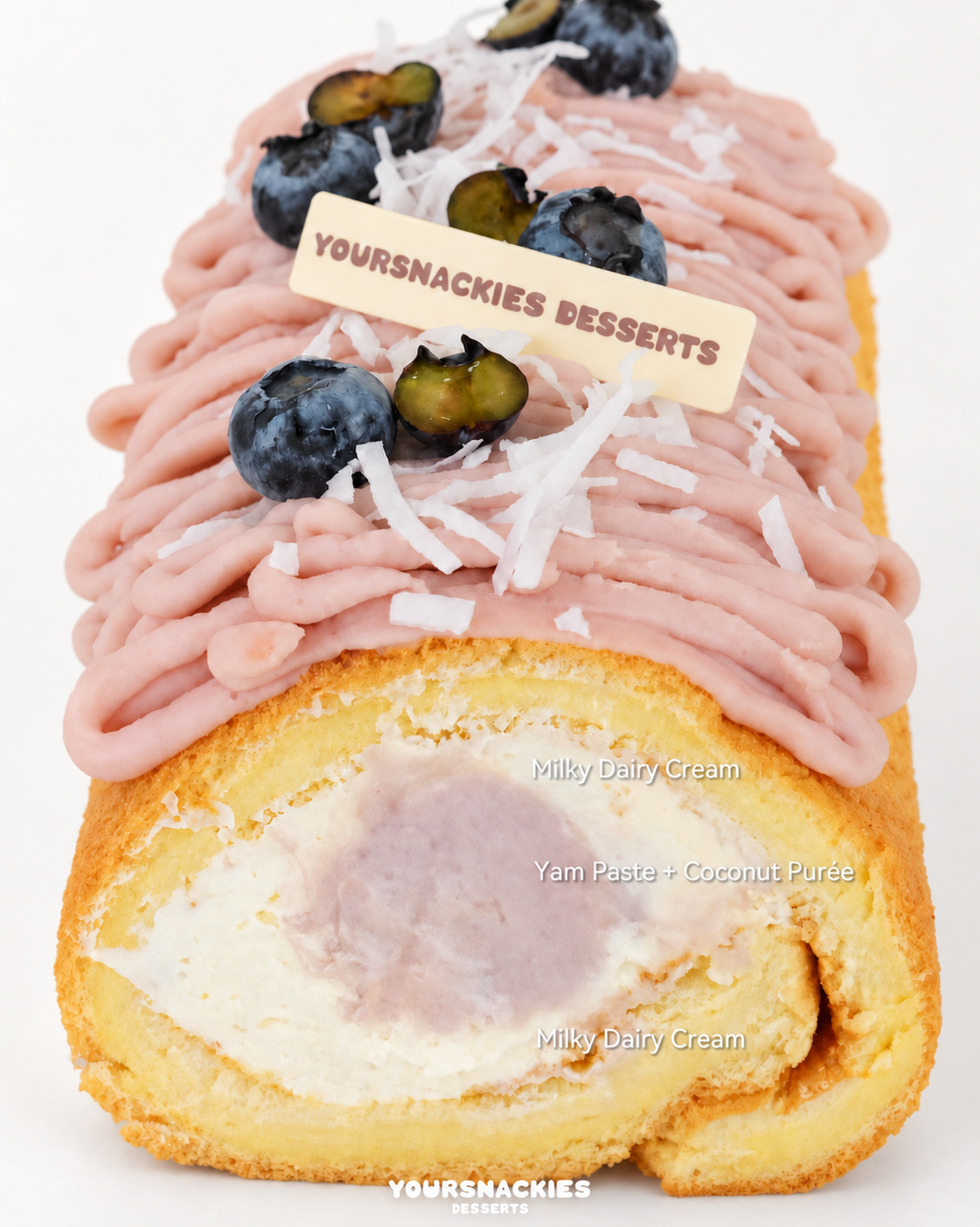 Yam Coconut Swiss Roll