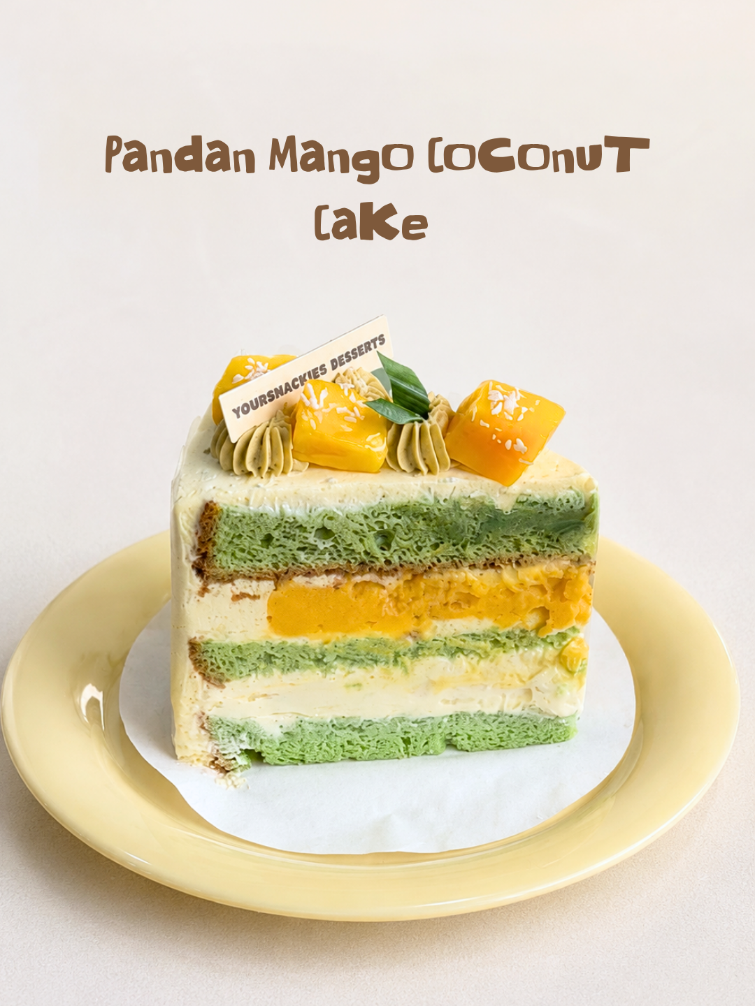Pandan Mango Coconut Cake 斑斓芒果椰子蛋糕