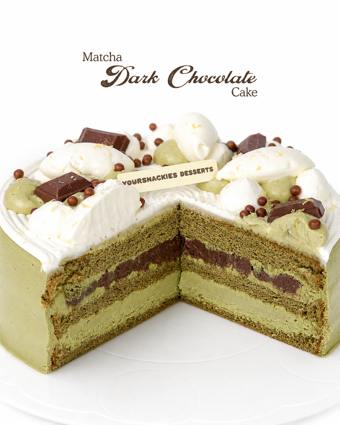 Matcha Dark Chocolate Cake