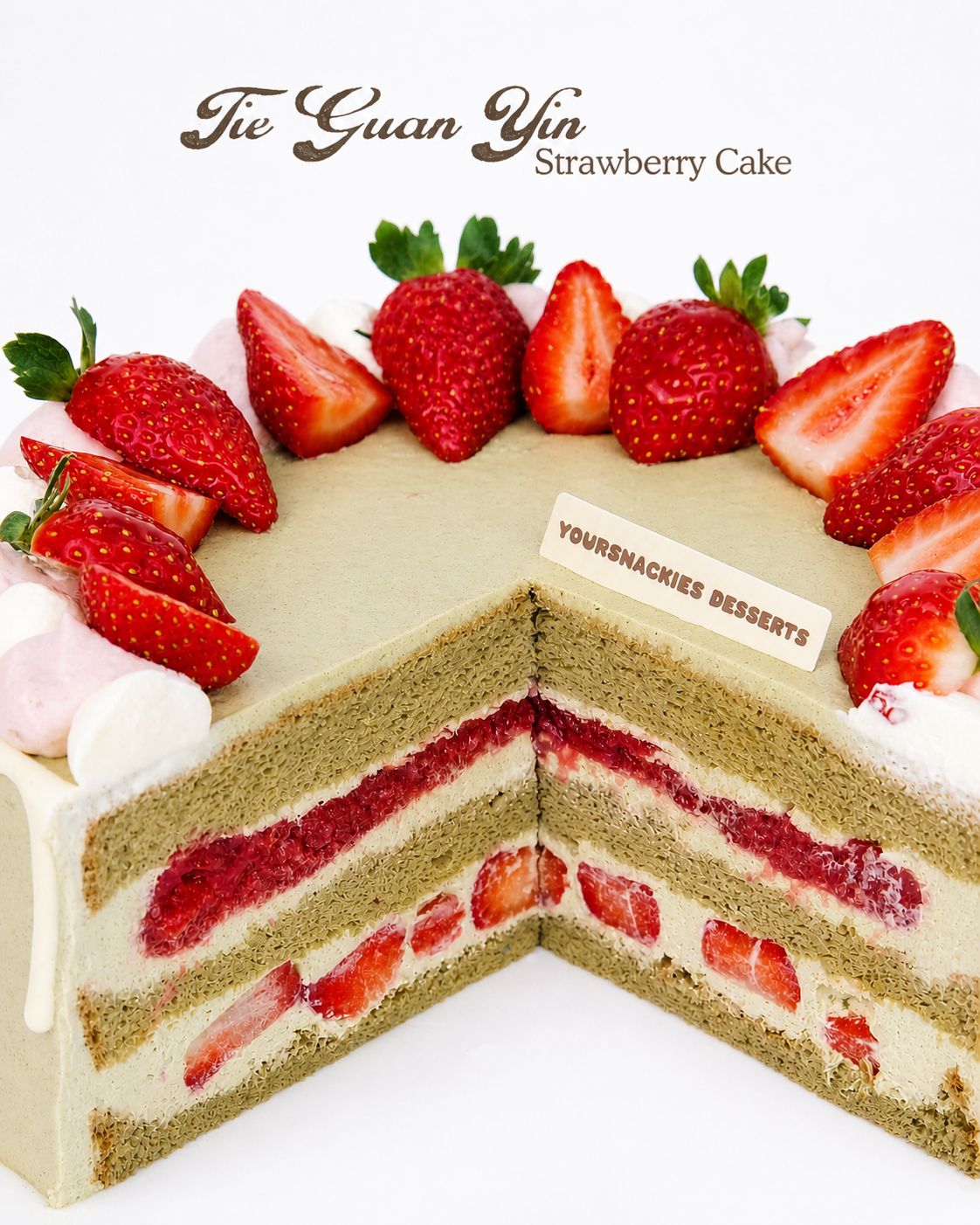 Tie Guan Yin Strawberry Cake