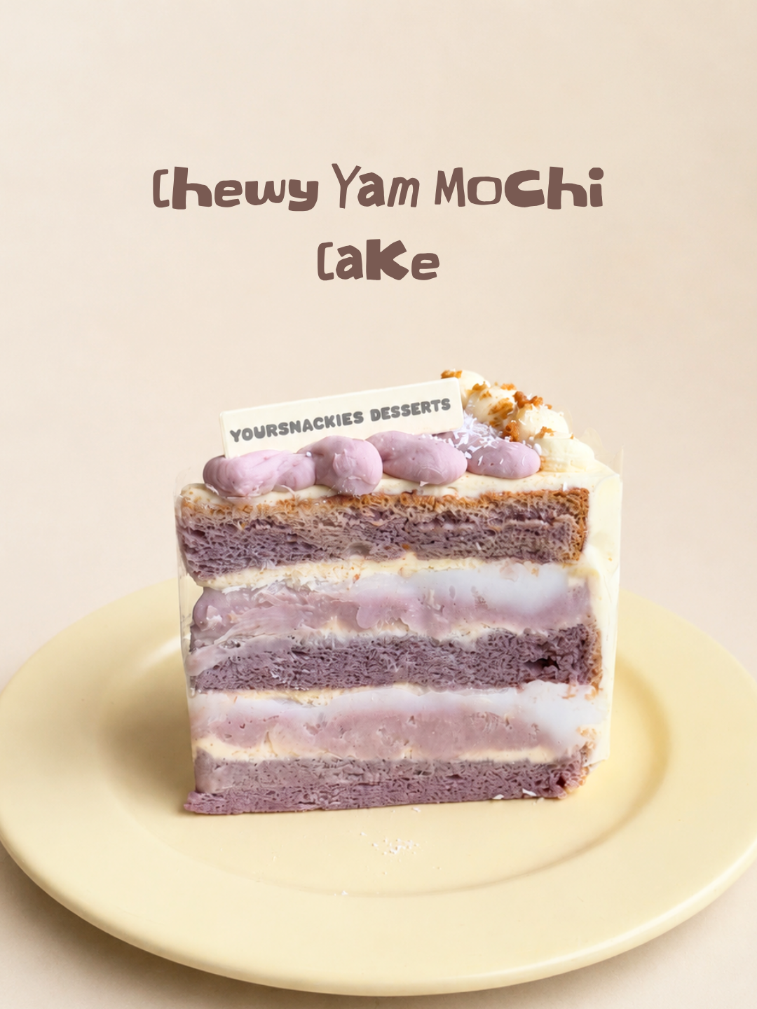 Chewy Yam Mochi Cake 芋泥麻薯蛋糕
