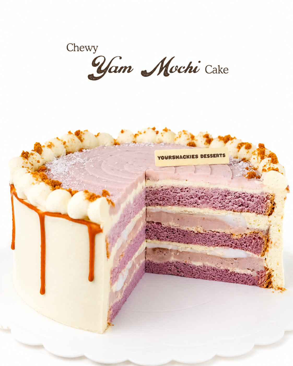 Chewy Yam Mochi Cake