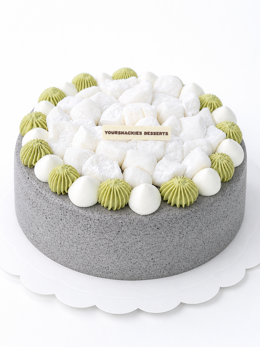 Black Sesame Soya Mochi Cake