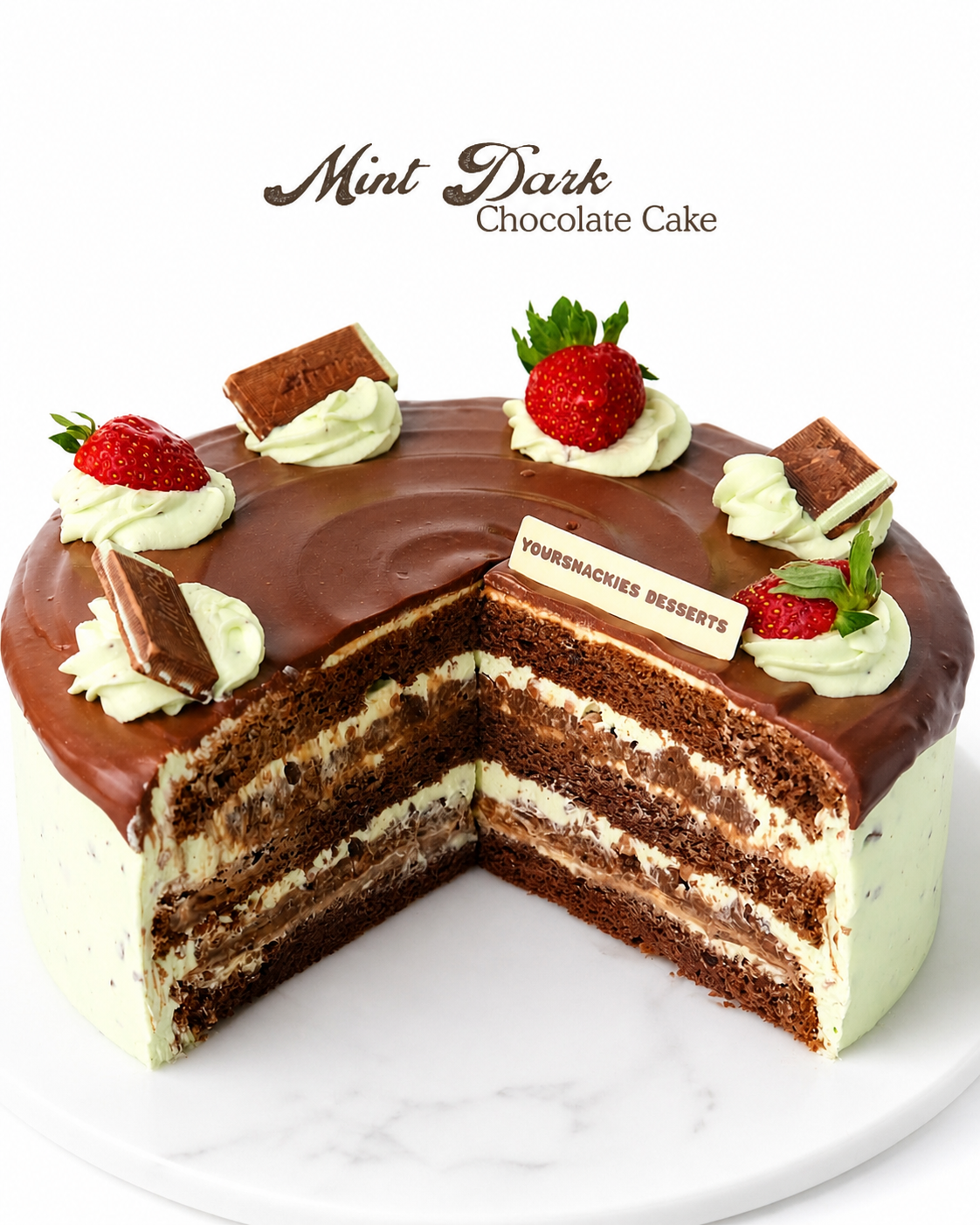 Mint Dark Chocolate Cake