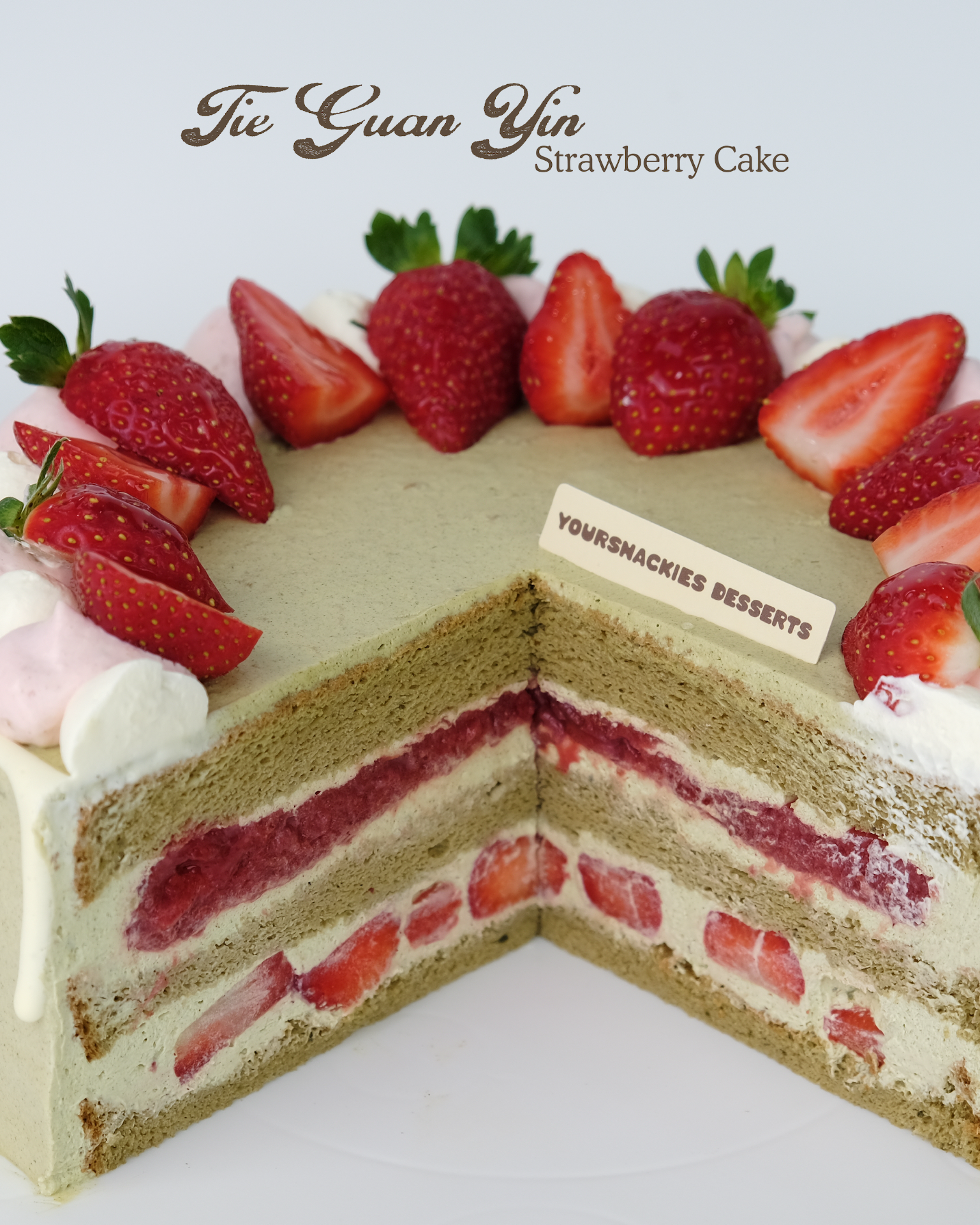 Tie Guan Yin Strawberry Cake