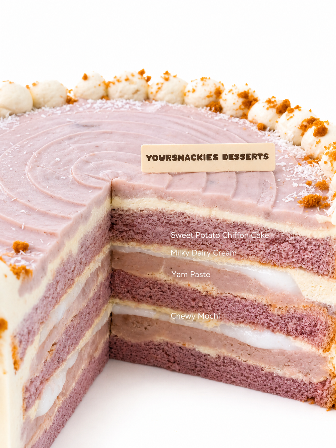 Chewy Yam Mochi Cake