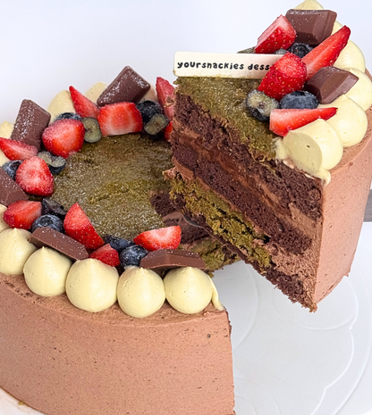 Dubai Pistachio Dark Chocolate Cake