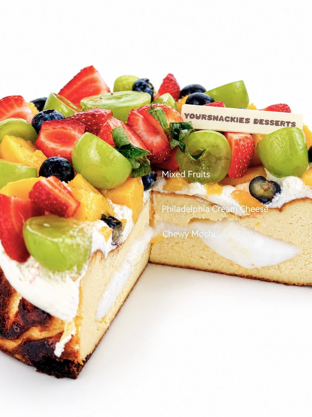 Mixed Fruit Mochi Basque Burnt Cheesecake