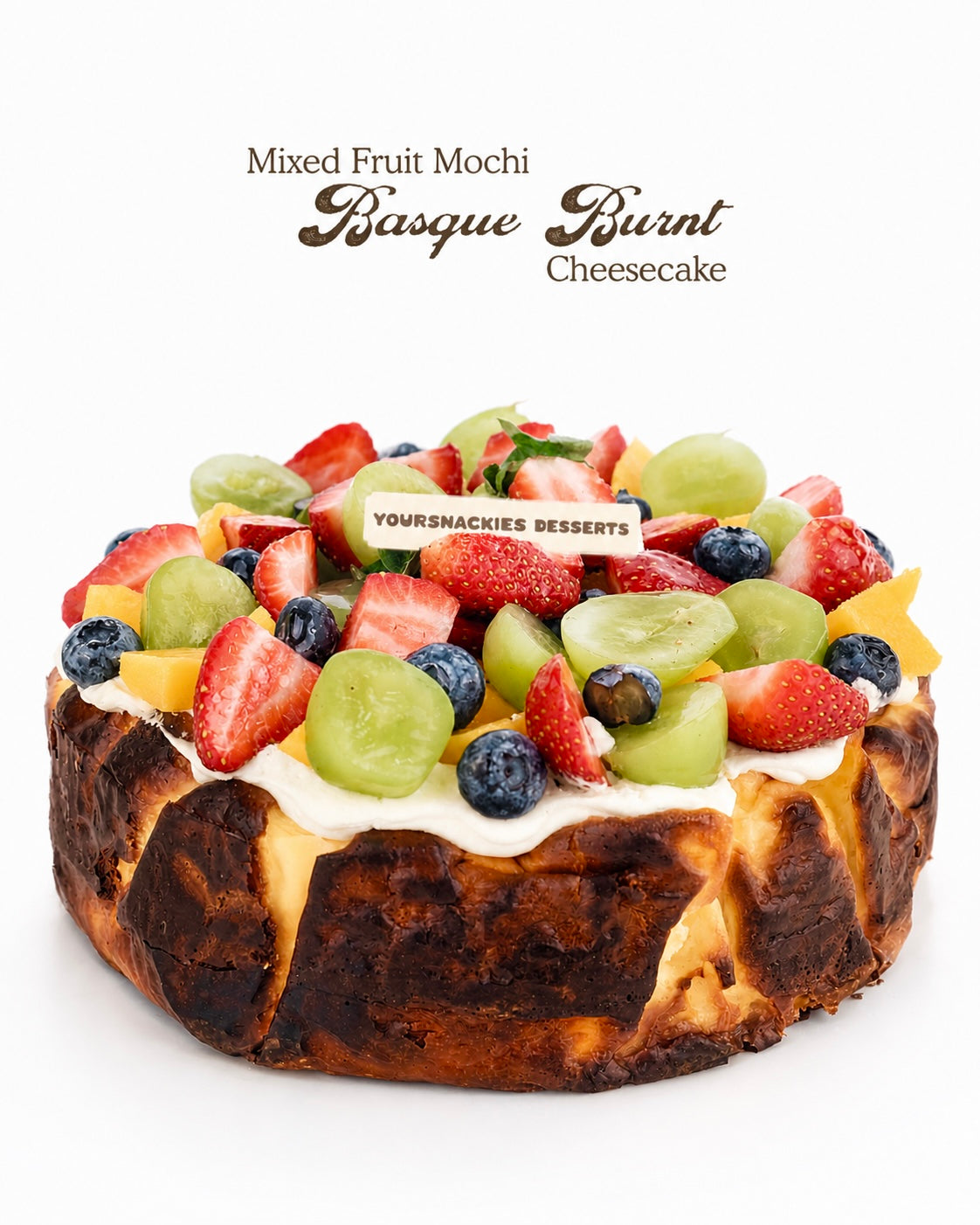 Mixed Fruit Mochi Basque Burnt Cheesecake