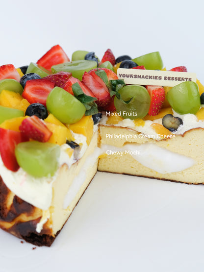 Mixed Fruit Mochi Basque Burnt Cheesecake
