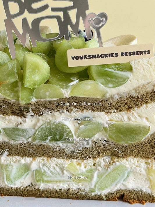 Honeydew Green Grape Chiffon Cake
