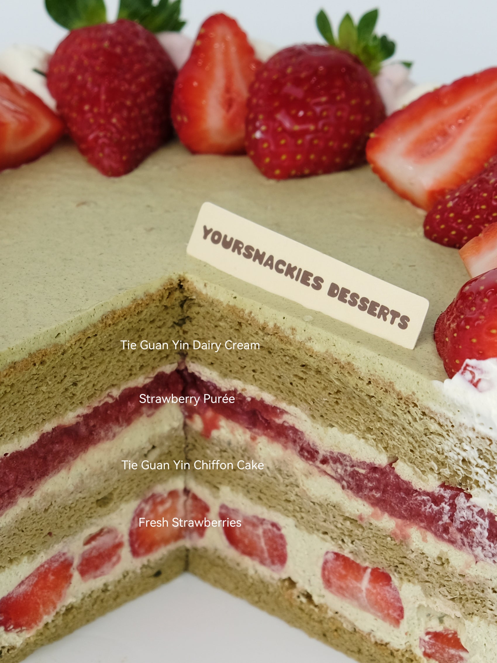Tie Guan Yin Strawberry Cake