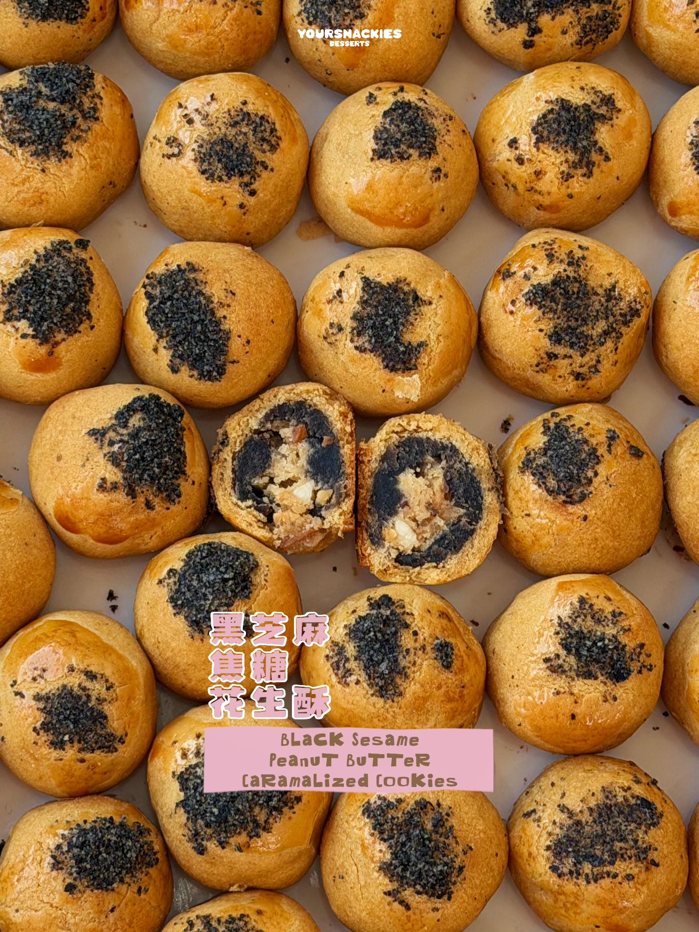 Black Sesame Peanut Butter Cookies