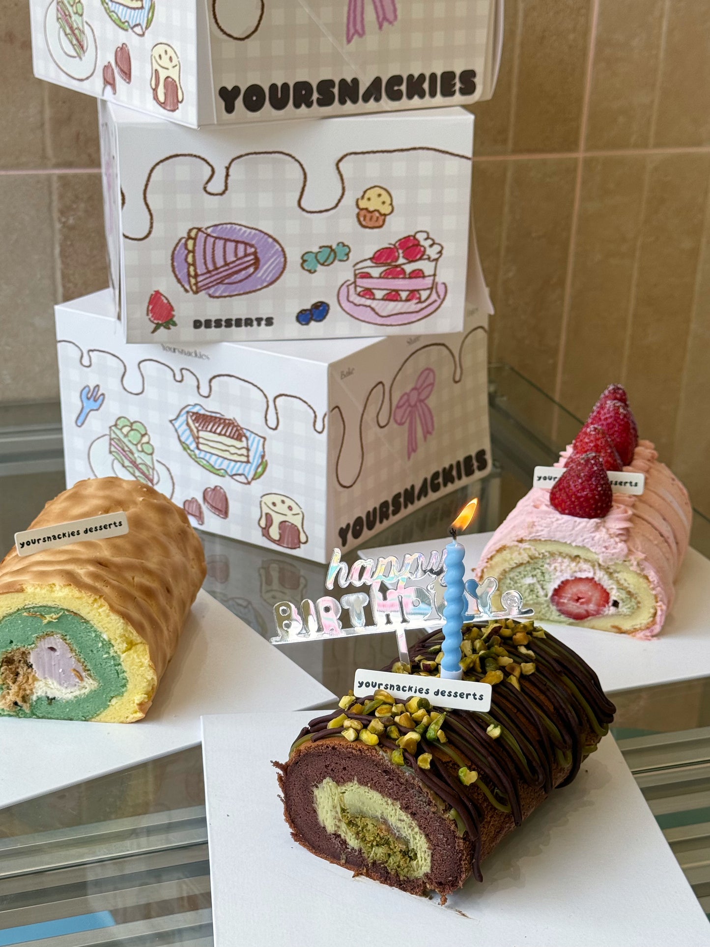 Very Strawberry Matcha Swiss Roll
