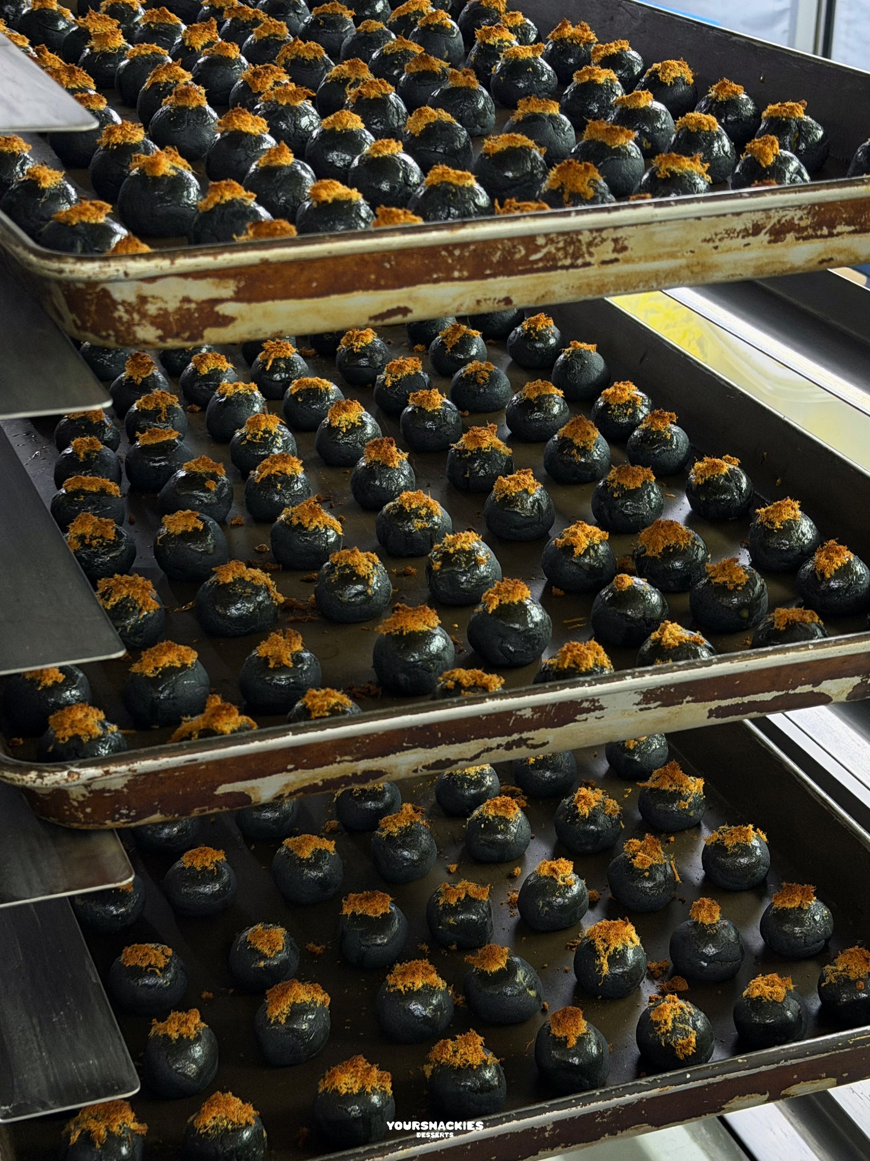 Signature Salted Egg Chicken Floss Charcoal Cookies