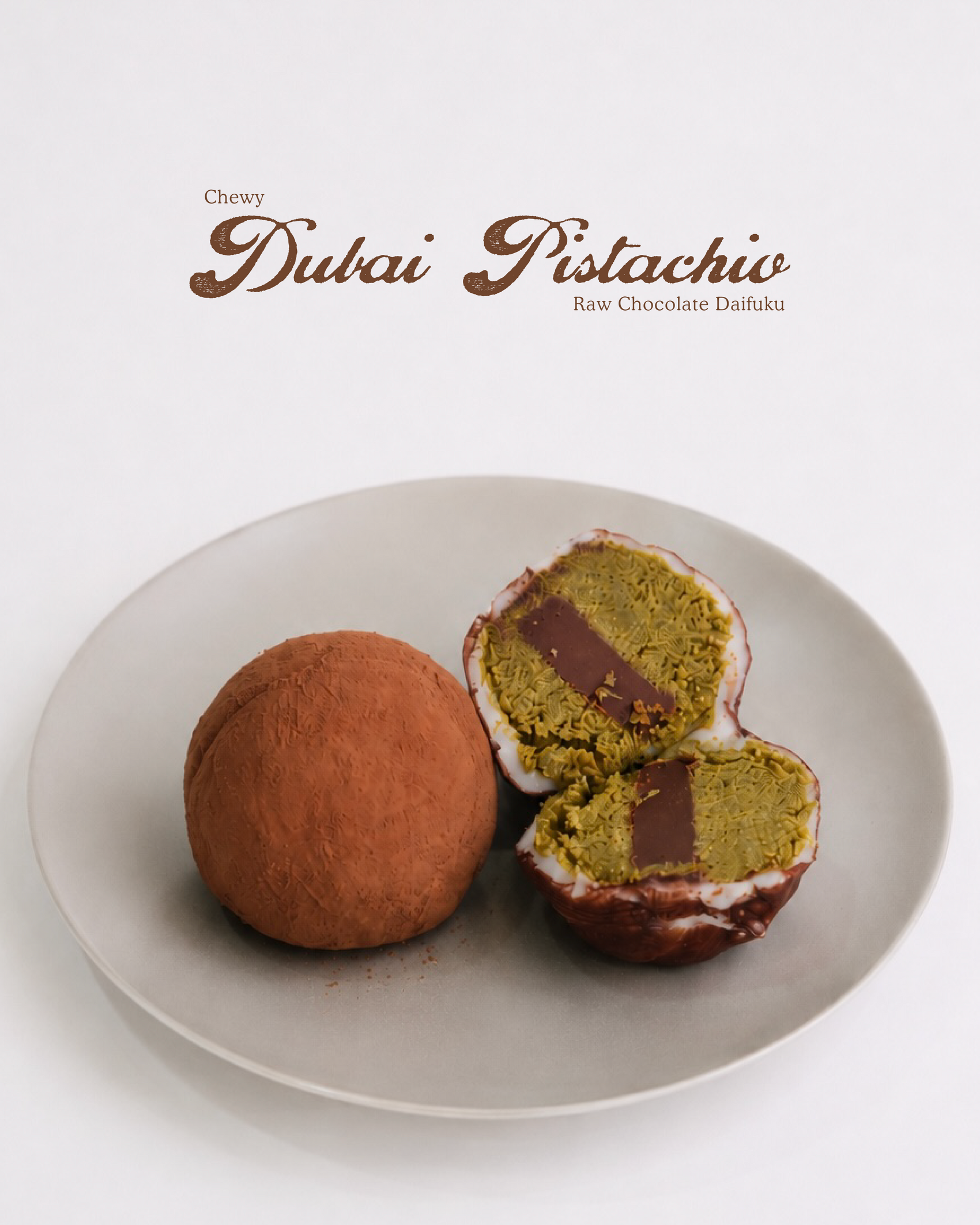 Chewy Dubai Pistachio Raw Chocolate Daifuku