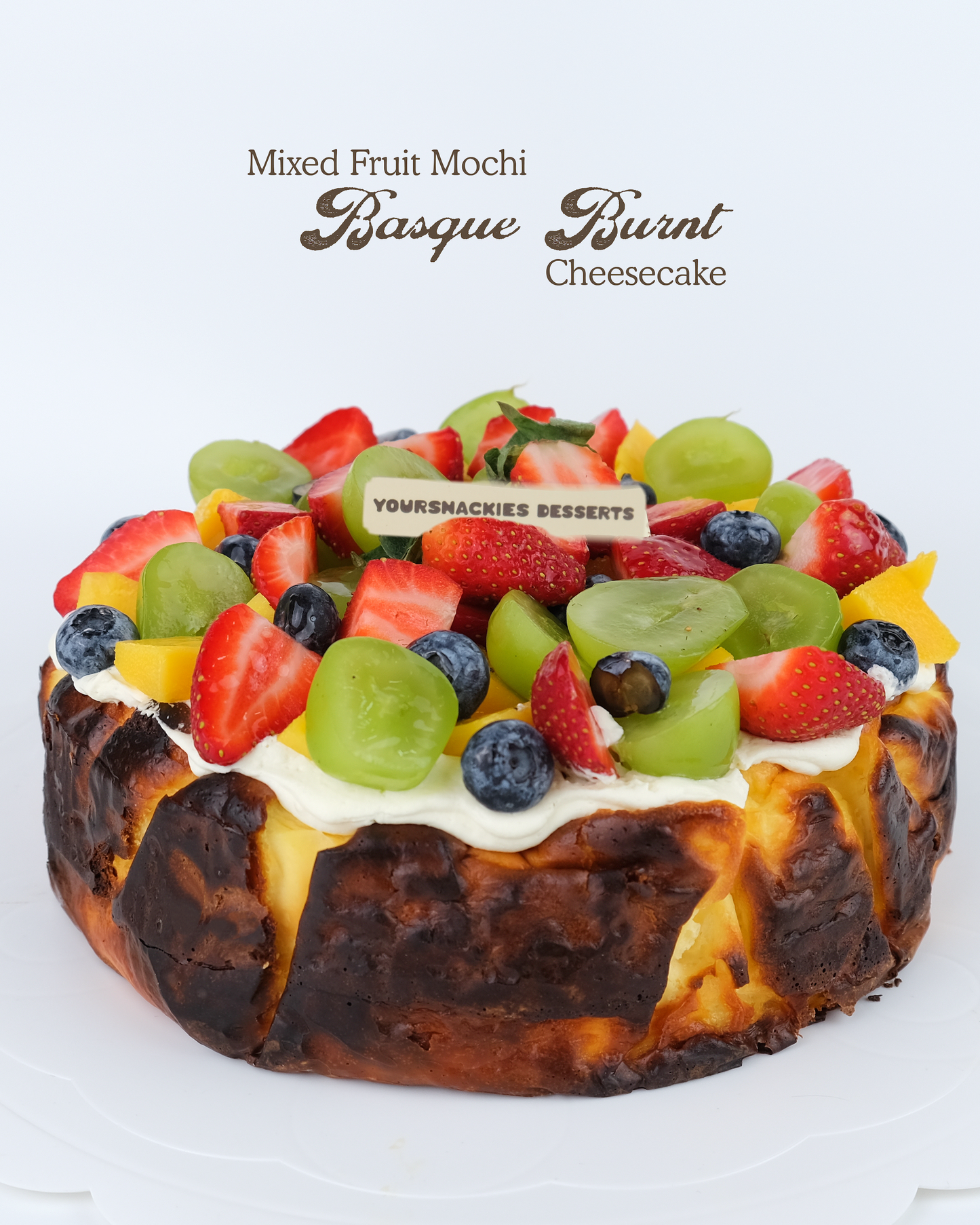 Mixed Fruit Mochi Basque Burnt Cheesecake