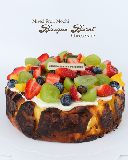 Mixed Fruit Mochi Basque Burnt Cheesecake