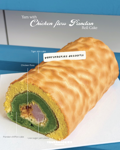 'Tiger Skin' Yam Chicken Floss Swiss Roll