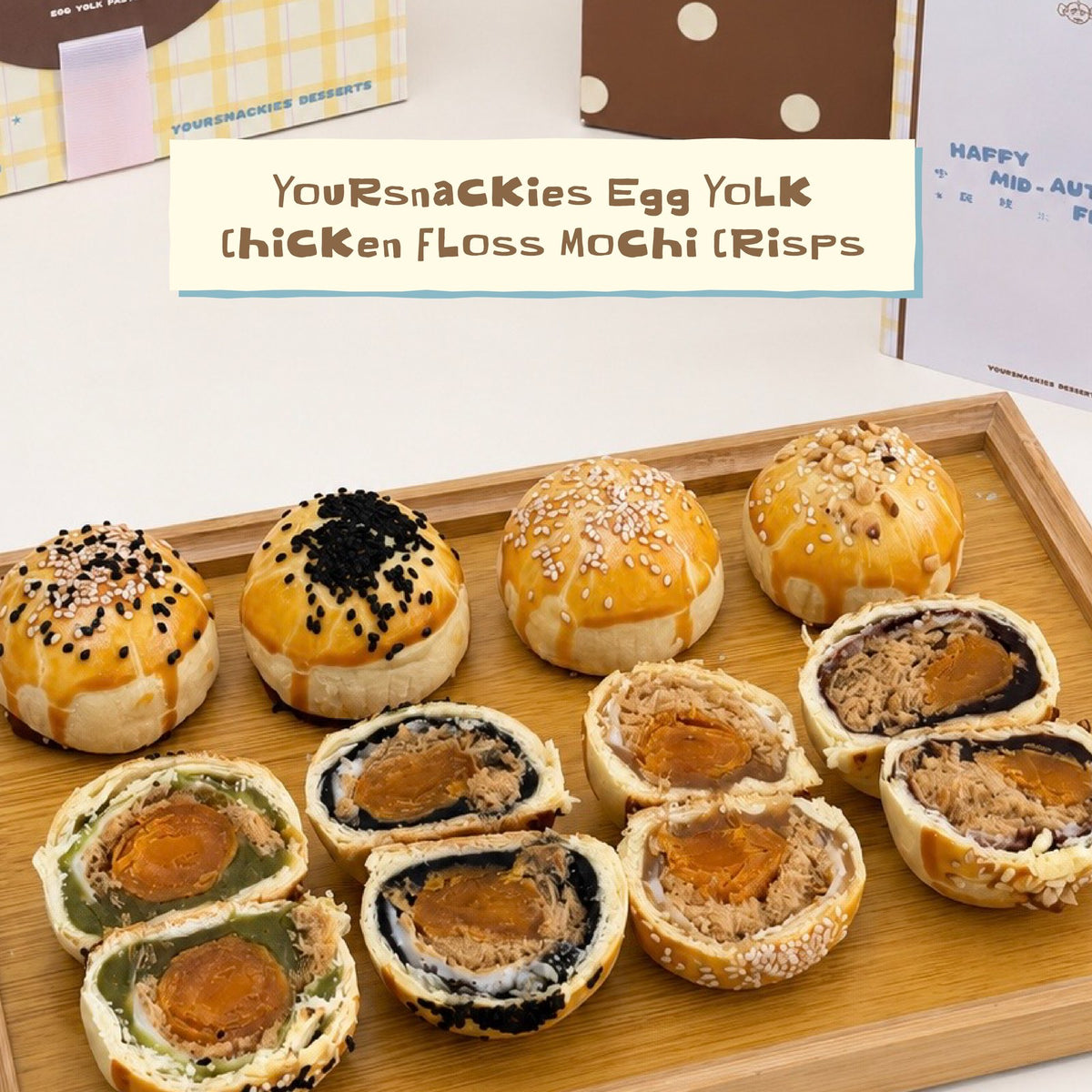 Egg Yolk Chicken Floss Mochi Crisps