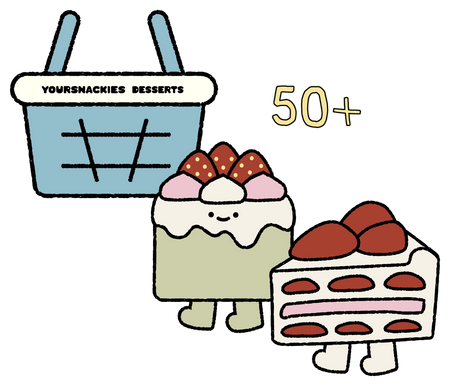 Yoursnackies basket with 50+ desserts